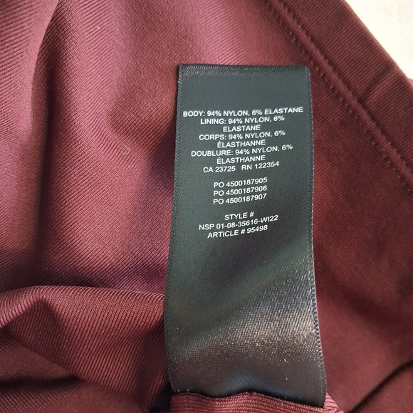 Babaton Contour Polo Long Sleeve Dress Women's Size Small  Maroon Preppy Career - Picture 14 of 15